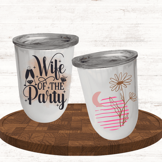 12oz White Stainless Steel Gin Tumbler - Personalised Gift - Everything Unique Creations
