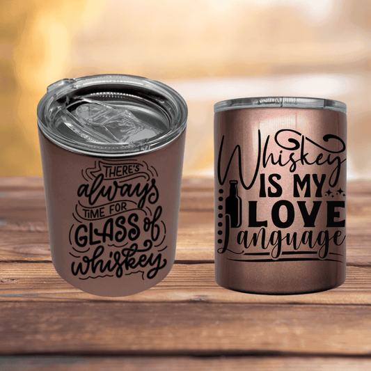 12oz Rose Gold Stainless Whiskey Tumbler - Sublimation Blank - Everything Unique Creations
