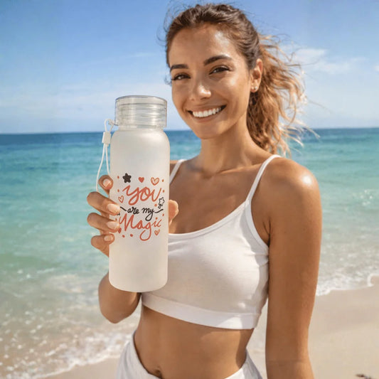 500ml Frosted Glass Water Bottle - Sublimation Blank - Everything Unique Creations
