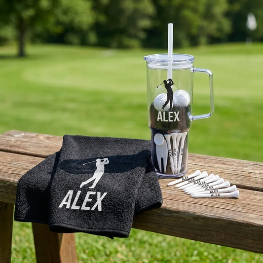 Bunker Golf Gift Set - Towel, Mug & Golf Accessories - Everything Unique Creations