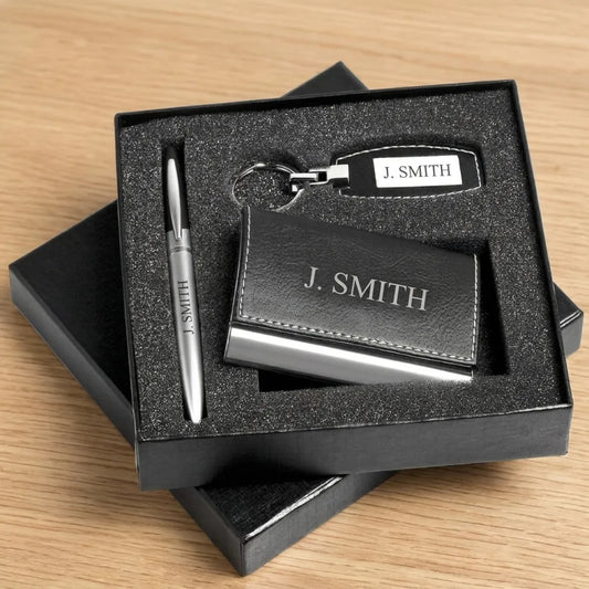 Cullen Executive Gift Set - Card Holder, Keyholder & Pen - Everything Unique Creations