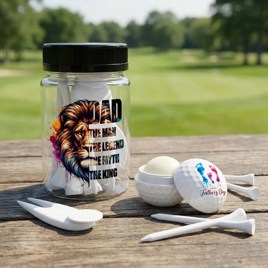 Golf Gift Set with SPF Lip Balm - Tees, Divot Tool & Jar - Everything Unique Creations