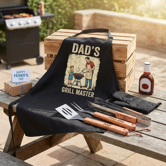 Griller 4-Piece Braai Apron Set - Foldable Apron & Tools - Everything Unique Creations