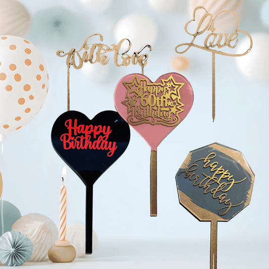 Custom Cake Topper - Laser-Cut Wood or Acrylic | Personalised - Everything Unique Creations