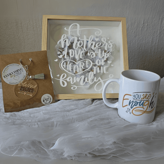 Mother's Day Shadow Box, Mug & Keyring Gift Set - Design 3 - Everything Unique Creations