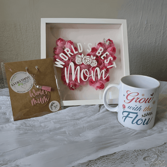 Mother's Day Shadow Box, Mug & Keyring Gift Set - Design 5 - Everything Unique Creations
