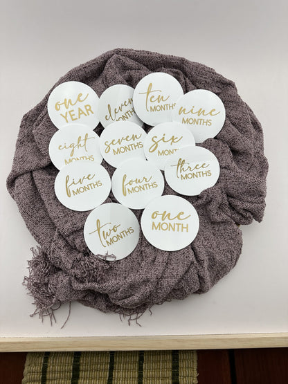 Baby Milestone Acrylic Disc Set - Keepsake | 32 Colours - Everything Unique Creations