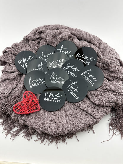 Baby Milestone Acrylic Disc Set - Keepsake | 32 Colours - Everything Unique Creations