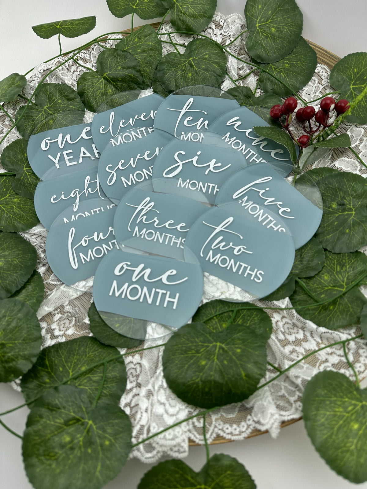 Baby Milestone Acrylic Disc Set - Keepsake | 32 Colours - Everything Unique Creations