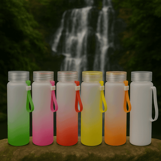 500ml Frosted Glass Water Bottle - Sublimation, 6 Colours - Everything Unique Creations