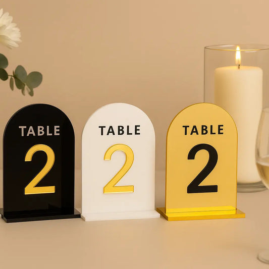 Elegant Acrylic Table Numbers - Custom Colours & Designs - Everything Unique Creations