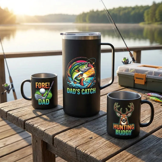 Alex Varga Coffee Plunger Gift Set - Plunger & 2 Mugs - Everything Unique Creations