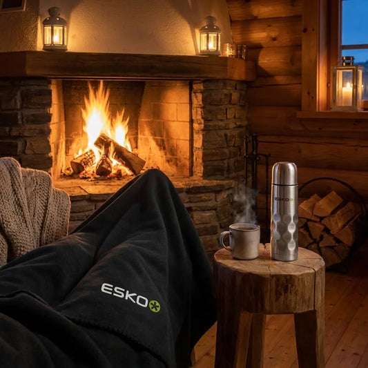 Alps Winter Blanket Gift Set - Fleece Blanket & Flask - Everything Unique Creations