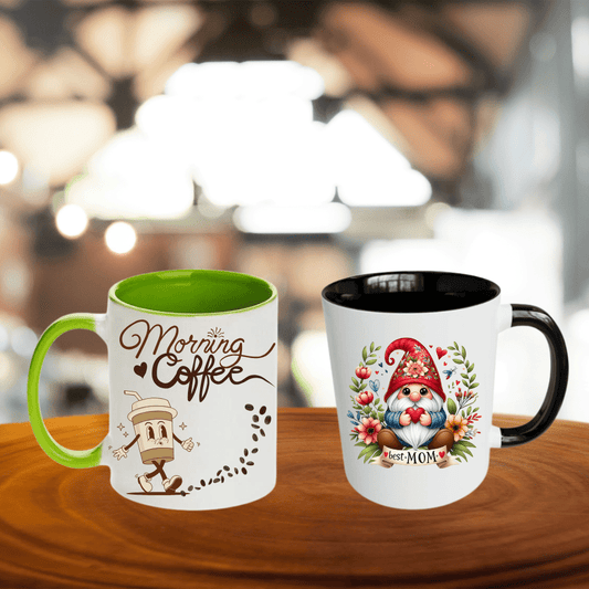 11oz Two-Tone Ceramic Mug - 11 Colours, Personalised - Everything Unique Creations