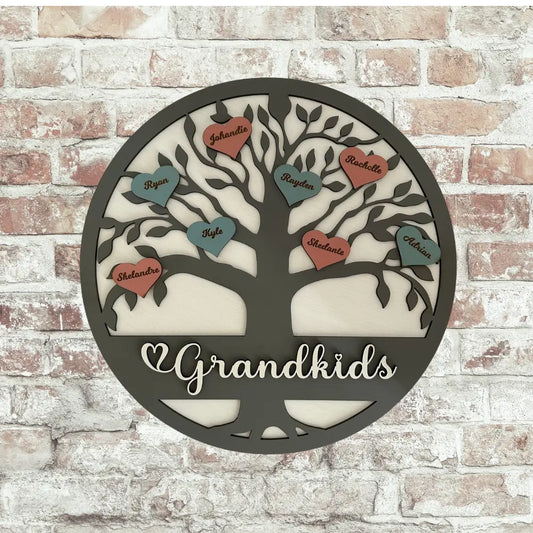 Personalised Family Tree Wall Art - Names & Colours Keepsake - Everything Unique Creations