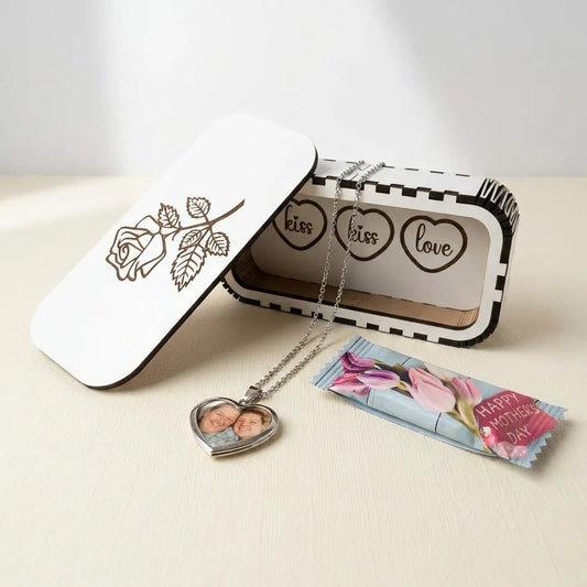 Personalised Heart Locket Necklace Gift Box - Photo Keepsake - Everything Unique Creations
