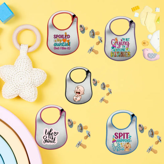 Neoprene Baby Bib - Personalised | 5 Colours - Everything Unique Creations