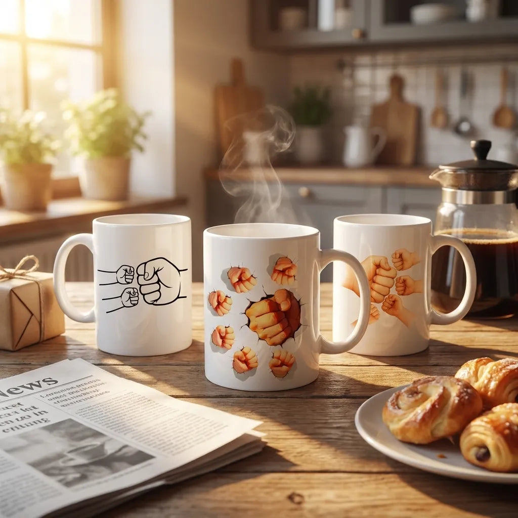 Personalised Father & Kids Fist Bump Mug - 7oz | Father's Day - Everything Unique Creations