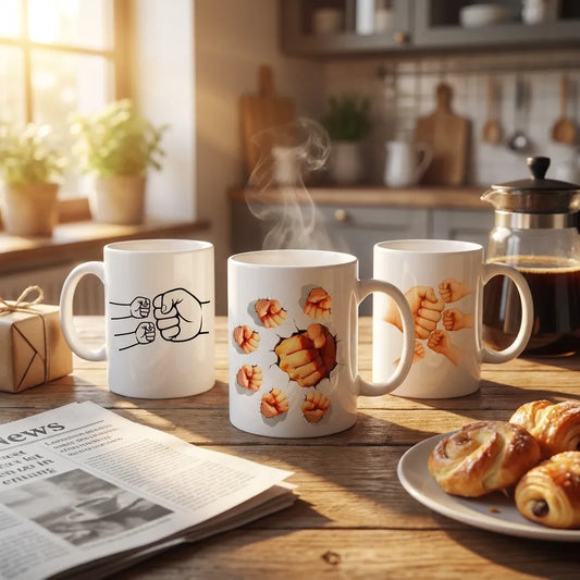 Personalised Father & Kids Fist Bump Mug - 7oz | Father's Day - Everything Unique Creations