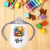 Personalized stainless steel egg sippy cup with Pooh and Eeyore baby design