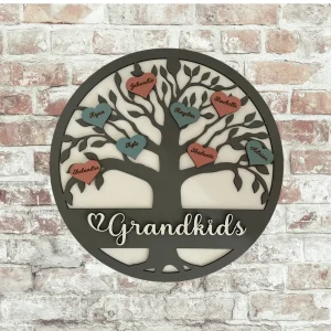 Custom family tree wall art made from double-layer 3mm MDF