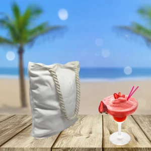 Luxury rope bag plain white canvas tote with durable rope handles