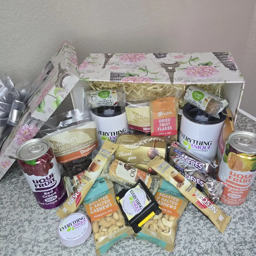 Corporate Gift Hamper with custom mug and snacks