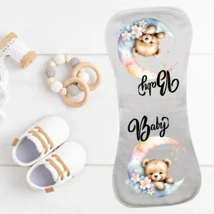 White sublimation polyester baby burp cloth – soft and absorbent