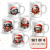 Christmas Breakthrough Mug Gift Set – set of 6 festive 3D character mugs, pay for 5 offer, premium white ceramic – EU Creations South Africa