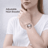 Silver adjustable heart bracelet with aluminium sublimation plate, custom print jewellery blank