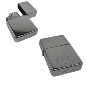 Silver sublimation lighter open showing insert