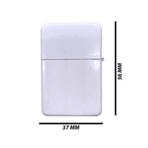 White sublimation lighter showing size dimensions