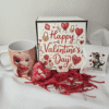 Valentine mug gift box with fun Valentine message card and cute illustrated mug