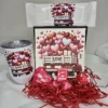 Valentine’s sweet gift box with chocolates, heart-shaped sweets, matching tumbler, and Love Truck themed packaging