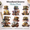 steampunk gnome sticker pack set of 6 fantasy character UV DTF stickers