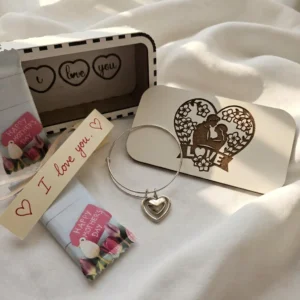 Close-up of minimalist heart charm bracelet with elegant simple design