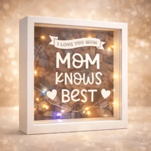 Mom Knows Best shadow box LED frame