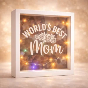 World’s Best Mom LED shadow box design