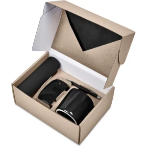 Altitude Collier executive workspace gift set with notebook, wireless mouse, mug, pen, and mouse pad