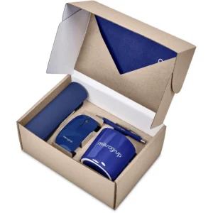 Altitude Collier executive workspace gift set with notebook, wireless mouse, mug, pen, and mouse pad